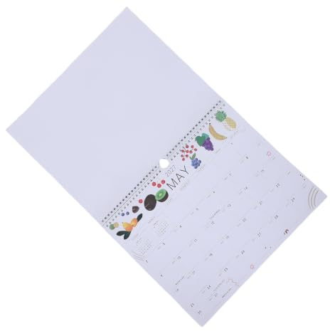 LIGHTAOTAO Enkel att Läsa Väggkalender med Spiralbindning Månader Minimalistisk Fruktmönsterdesign Internationella Helgdagar Flexibel Planering för Hem och