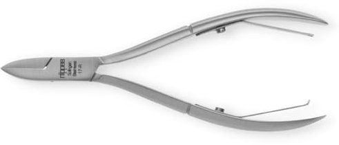 nippes Solingen Eckenzange für Nägel 13 cm Vernickelter Stahl Profi Nagelzange für die Fußpflege Fussnagelzange Made in Germany, Silber, 1 stück