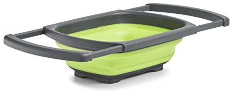 Zeller Colador Plegable Extensible de plástico, Color Antracita/Verde