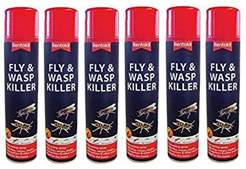 Rentokil Fast Acting PSF126 Fly,Wasp & Mosquito Killer Aerosol 6 x 300ml. The Professionals Choice.
