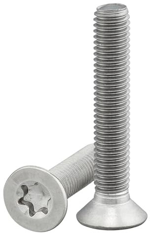 Tornillo de cabeza avellanada con hexágono interior/Torx (ISR/TX según la norma ISO 14581/DIN 965, acero inoxidable, A2, V2A, tornillo avellanado (10 unidades, M8 x 60 mm)