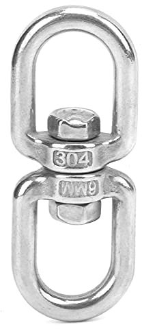 Dilwe 10 pieces/set swivel, M6 double-sided swivel hook 304 stainless steel 8-shape shackle ring connector hanging chair, punching bag, swivel grill, swing