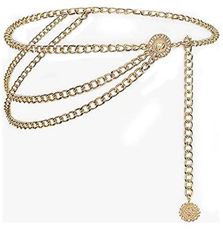 Prosy Catena a vita con fiore luccicante a strati, con imbracatura dorata, per donne e ragazze