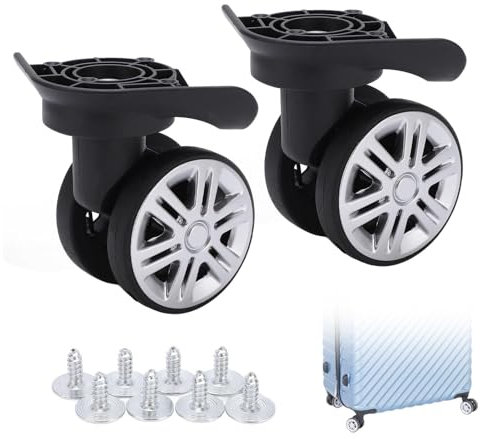 Agatige 1 Paire Roulette Pivotante, Roulettes Pour Valise Souple, Roue Valise, Bagages Roues Rechange, Roue Valise Universelle Avec Vis Montage Pour Valise Repalcement A19 Roues Double Rangée Muettes