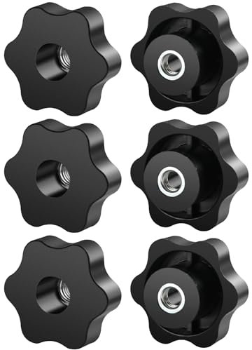 FOMGIIN 6 Pièces Ecrou à PoignéE En éToile M8 50mm DiamèTre Molette ExtéRieur Papillon Vis Moletés Filetage Moleté Bouton De Serrage Pour Machines, Meubles, Appareils De Fitne, Machines-Outils