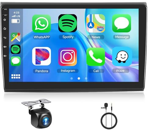 Rimoody 4+64G Android Autoradio für FIAT Bravo 2007-2014 9 Zoll Touchscreen Kabelloses Carplay Bravo Autoradio mit Android Auto Navi GPS Mirror Link Bluetooth WiFi/FM/RDS/EQ/SWC/USB Rückfahrkamera