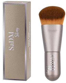 Kabuki Make up Pinsel – Abgewinkelter Blender für Puder, Creme, Flüssige Foundation, Sonnenschutz, Rouge & Bronzer – Veganer Gesichtspinsel – Synthetisch & Tierfrei