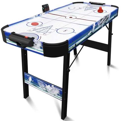 HLC Table Multijeux Triplex. Air Hockey Table/Bowling/Shuffleboard Pliant, équipé d'un Ventilateur 12V, idéal pour Le Divertissement des Adultes et des Enfants.