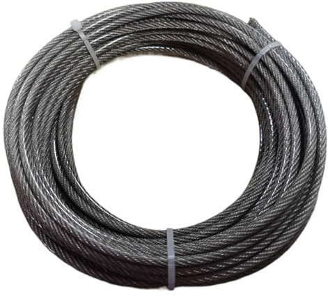 Cuerda de Alambre Cable de acero inoxidable construcción con revestimiento PVC 10 m, 20, 30, 3,0 mm, 5 y 7 x, cable elevación más suave(20 Meter)