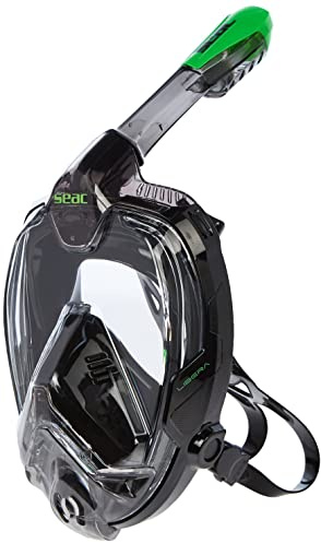 Seac Libera, máscara de Snorkel Integral de Nueva generación, Silicona hipoalergénica, liberación rápida, 4 tamaños, Negro/Verde, L/XL