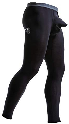 Ouruikia Herren Thermounterwäsche Thermo Unterhose Warme Herren Lange Unterhose Long Johns Thermohose schwarz, Groß