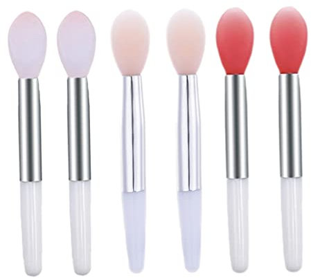 Silikon Lippenpinsel Mini Lippenpeeling Pinsel Wiederverwendbare Lippenbalsam Applikatoren für Lippenpflege Lippenpeeling Pinsel Peeling Lippenstift Pinsel Lippenstift Pinsel 6pcs