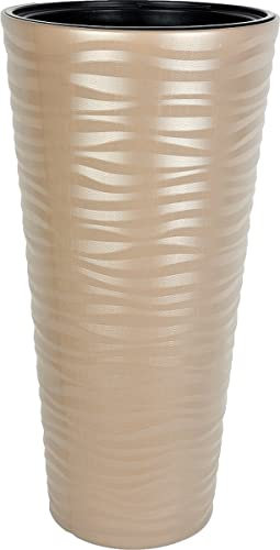 Pot de fleurs haut L beige Vase 80 cm pour porte intérieure extérieure