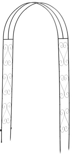 Gr8 Garden Decorative Curly Design Metal Heavy Duty Rose Arch Frame Archway Path Support for Climbing Tall Ivy Plant Flower Trellis