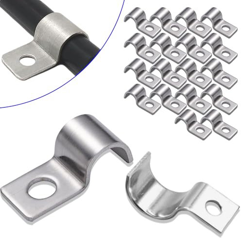 20Stücke Edelstahl Kabelschellen Zum Schrauben, Metall Kabelschellen, Kabelfixierung Cable Clips, Edelstahl Befestigung