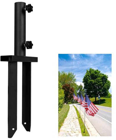 VANROUG Rasendorn für Sonnenschirme, Schirmständer Erdspieß , Standfuß für Sonnenschirm, geeignet für Stöcke von 8 bis 23 mm Durchmesser