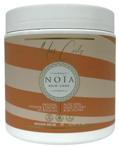 NOIA HAIR Miss Curly - Masque Capillaire pour cheveux bouclés,ondulés ou wavy - À l'aloé vera,huile de piqui & Jojoba.