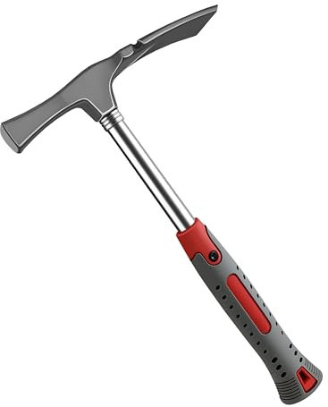 C&T Mason's Marteau de maçon, 600 g, avec manche en tube d'acier de type B, forme berlinoise | Marteau de charpentier & marteau de protection de bâtiment | Outil de maçon robuste pour professionnels