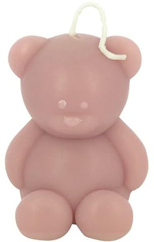 Bougie en forme d'ourson bonbonnière pour naissance, baptême, SD25VS7466 (Rose - SD25VS7467)