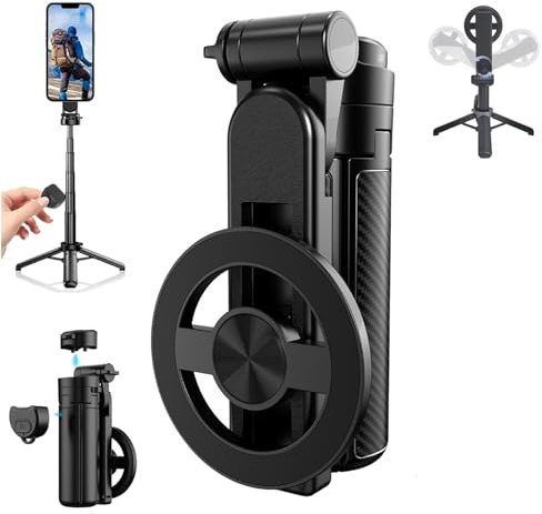 Baomaeyea Pocketflex ministativ, 2025 nytt stativ mini JJ02, 360° rotation vikbar mobiltelefon selfiepinne stativ med avtagbar fjärrkontroll (BK)
