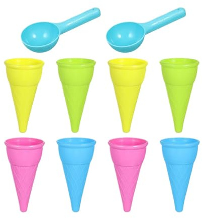 Lot de 10 cônes, avec moule en sable pour , fête d'anniversaire, carnaval, salle de classe, apprentissage, activités d'été, maternelle