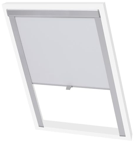 vidaXL Verdunkelungsrollo Verdunkelung Dachrollo Dachfensterrollo Weiß S06/606