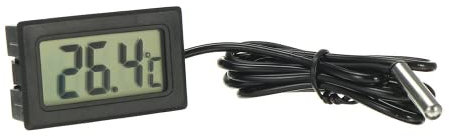 DollaTek Digital LCD Thermometer Temperature Monitor with External Probe For Fridge Freezer Refrigerator Aquarium -Black