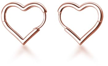 SLUYNZ Boucles d'oreilles Créoles en Forme de Cœur en Argent Sterling 925 1.6 cm pour Femmes Adolescentes Doux amour Boucles d'oreilles en Forme de Cœur Pendantes