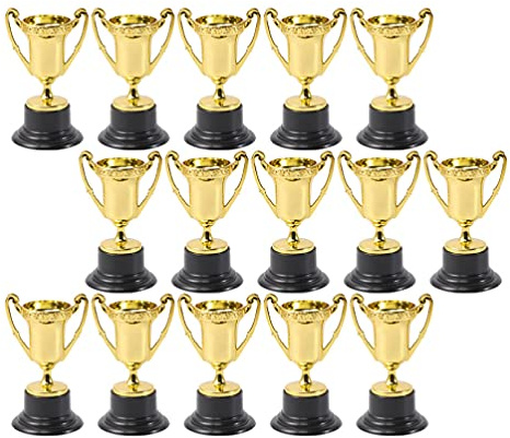 TOYANDONA 30 Mini Trofeos De Plástico para Niños Premios De Recompensa con Base Trofeos Pequeños para Eventos Escolares Y Celebraciones Deportivas