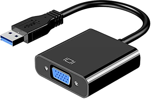 SUJAHHUJIQ Adattatore da USB a VGA, adattatore da USB 3.0 a VGA, convertitore video multi-display per PC portatile Windows 7/8/8.1/10, desktop, laptop, PC, monitor, proiettore, HDTV