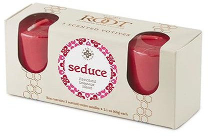 Root Candles Scented Votive Candles Seeking Balance® 20-Hour Spa Aromatherapy Candles, 3-Count, Seduce: Patchouli & Anise