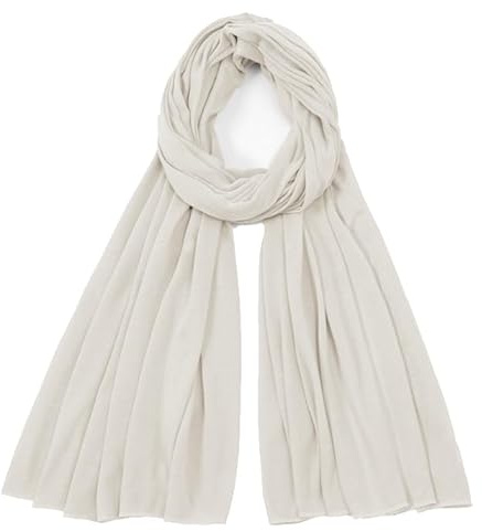 Van Der Rich ® – enfärgad halsduk mjuk stola 68 cm x 170 cm – damer, Beige 88, En Storlek