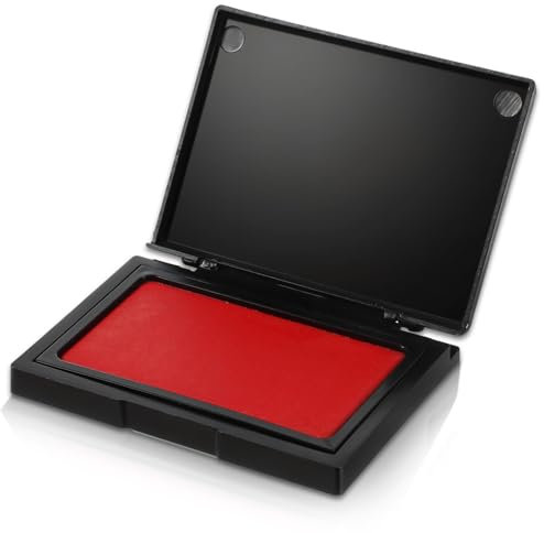 JIEYAO Stempelkissen Rot, Professionelles Fingerabdruck Stempelkissen Schnell Trocknend Imprint Stempelkissen Filz 4,1 X 2,95 Zoll Tragbares Stempel Daumenabdruck Tintenkissen Für Handstempel Büro