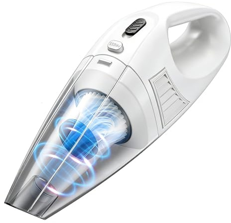 Xyvolve Aspiradora de Mano inalámbrica Ultraligera: 600 g, 120 W, 25 min de autonomía, 9000 Pa, 60 000 RPM, portátil para Coche y hogar.