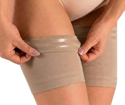 Sesto Senso Lisas y Sexys Bandas Femeninas para los Muslos Contra Rozaduras con Bandas de silicona de soporte en el interior Sabia Carne 65-70 L