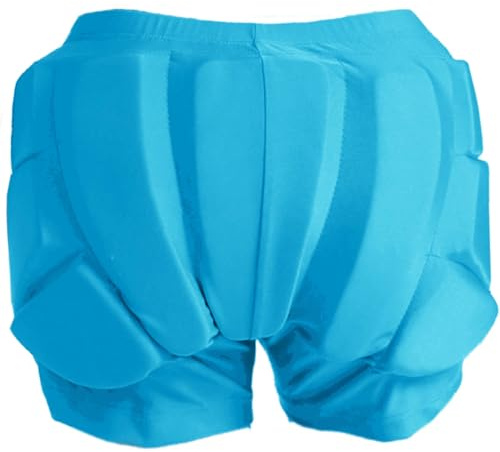 Reomoto Kids Hip Protection Pads Shorts Skiing Skating Snowboard Hip Protection Pads EVA 3D Padded Hip Bone Protection Pants for Teenagers (Blue, S)