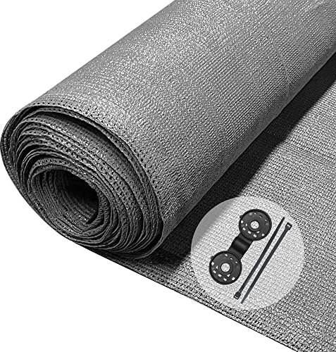 vounot® Brise Vue Occultant en HDPE 150g/m² avec Attaches et Clips de Fixation Protection Rayons UV Résistant aux Déchirures et au Vent Protection pour Jardin Balcon 1x10m Gris