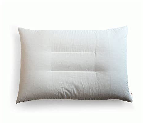 FutonTokyo Juego de almohada japonesa de trigo sarraceno de altura ajustable y dos fundas de almohada tipo sobre, tela orgánica (pequeño)