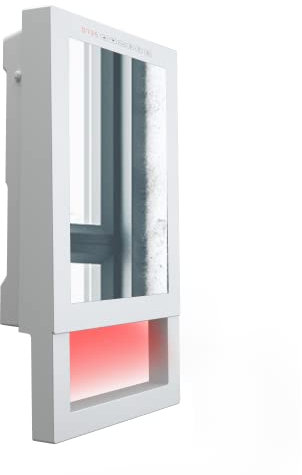 QUADRO VISIO Termoventilatore da parete per Bagno con Specchio e Termostato Elettronico 1000W/1800W