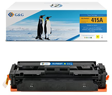 G&G 415A Toner für HP 415A 415X W2032A für HP Color Laserjet Pro MFP M479fdw M479dw M479fdn M454dw M454dn Toner mit Chip(1 Gelb)