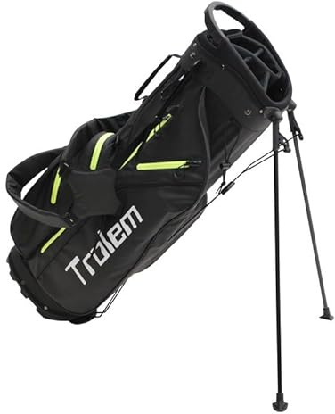 Trolem - Sac de Golf Trépied Léger - 8 Compartiments & 4 Poches Accessoires - Imperméable & Étanche - Sac de Golf Mixte Homme Femme - Noir & vert