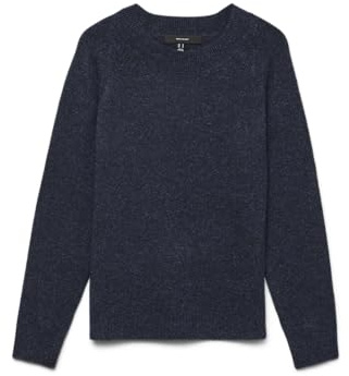 Vero Moda Jersey de Punto para Mujer VMDOFFY, Blazer Azul Marino/Detalle: W. Black Melange, M
