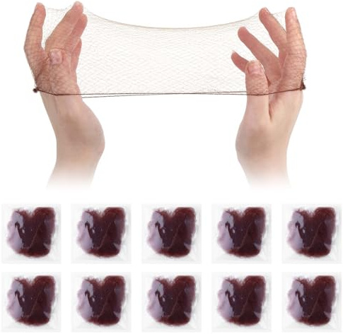 Dimeho Hair Nets, 20 Pcs Invisible Mesh Hairnets for Women Bun Elastic Edge Wig Nets Hair Bun Net for Dance Ballet Bun Maker, Individual Package (Brown)