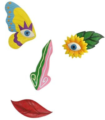 Qcwwy Décor de Visage d'arbre en Résine, Visages d'arbre Papillon, Ornements, Pendentifs Décorés pour Jardin D'arrière-Cour, Statues D'extérieur