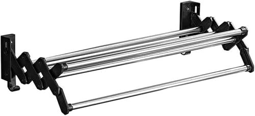 Porte-Serviettes Mural, Porte-Serviettes de Salle de Bain, Porte-Serviettes Mural, Auto-adhésif, séchoir à Linge Pliable pour Serviettes, sous-vêtements, Barre Porte-Serviettes Extensible po