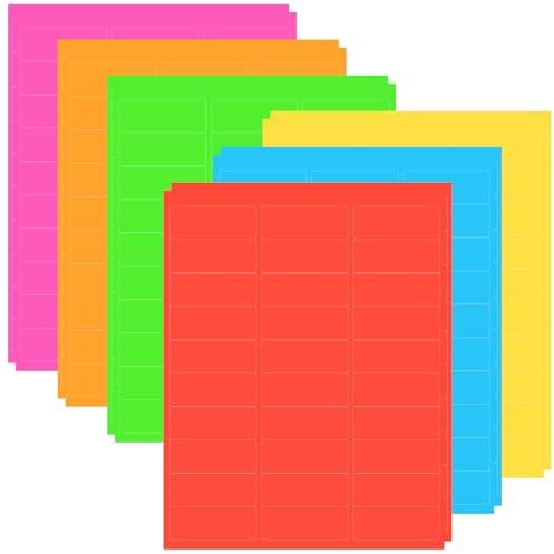 Ptwola 360 etichette rettangolari colorate per codifica a colori, adesivi rimovibili per indirizzo, etichette vuote in movimento per stampante laser a getto d'inchiostro, buste per spedizione, piccoli