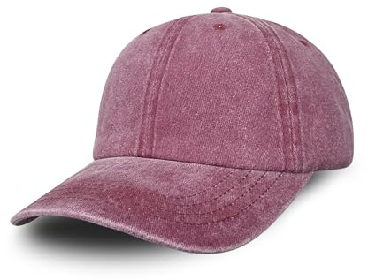 Bella Accessori Cappellino da Baseball Unisex Vintage Lavato 100% Cotone Morbido Berretto Regolabile Visiera Curva Casual Classico per Sole Sport e Tempo Libero-Bordo