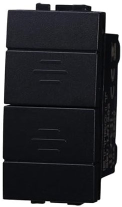 IXTRIMA Pulsante Doppio Saliscendi 1P+1P 10A Colore Nero Compatibile Con Bticino Living International/light