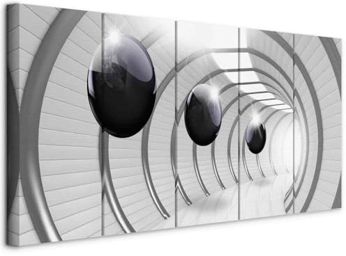 murando - Quadro Fonoassorbente Astratto Effetto 3D 150x60 cm 5 Pezzi - Canvas - Quadri Acustici Componibili Grandi - Pannelli Fonoassorbenti Decorativi - Decorazione Soggiorno a-C-0001-b-m