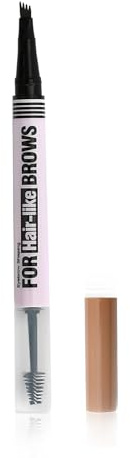 Lápiz de Cejas Microblading 2 en 1, con Gel Fijador, Lapiz Cejas Waterproof, Cepillo Ceja, Lápiz de Ceja Preciso, para Maquillaje Natural y Duradero, Marrón claro